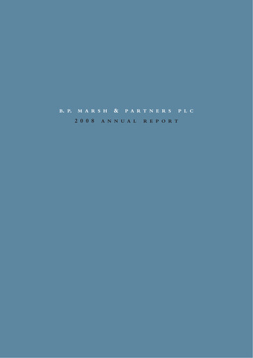 Miniature B.P. Marsh & Partners Rapport annuel 2008