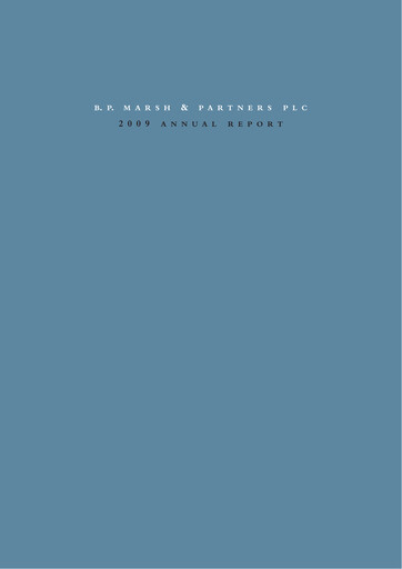 Miniature B.P. Marsh & Partners Rapport annuel 2009