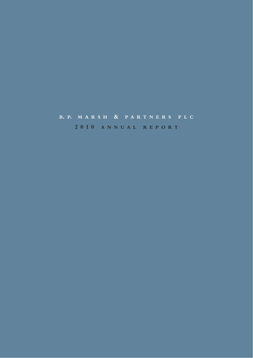 Miniature B.P. Marsh & Partners Rapport annuel 2010