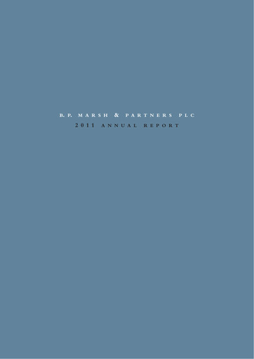 Miniature B.P. Marsh & Partners Rapport annuel 2011
