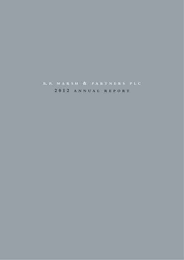Miniature B.P. Marsh & Partners Rapport annuel 2012