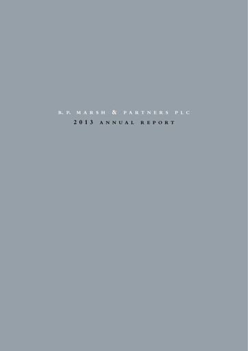 Miniature B.P. Marsh & Partners Rapport annuel 2013