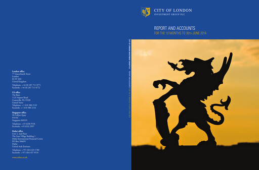 Thumbnail City of London Investment Group Plc Annual Report 2013-2014