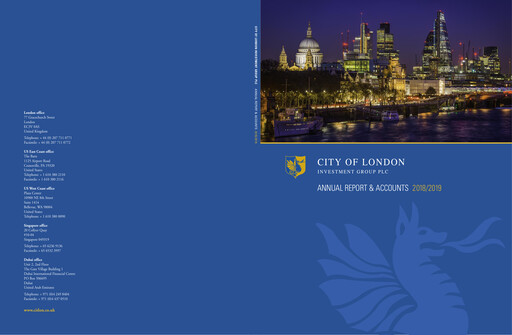 Thumbnail City of London Investment Group Plc Annual Report 2018-2019