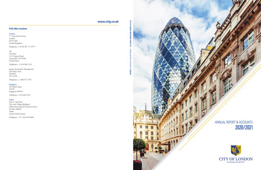 Thumbnail City of London Investment Group Plc Annual Report 2020-2021