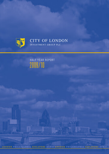 Thumbnail City of London Investment Group Plc Half-year Report 2009-2010-h1