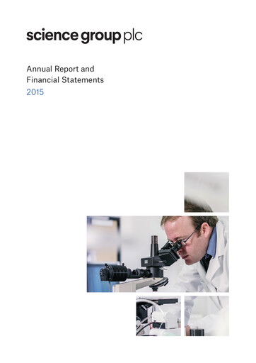 Thumbnail Science Group Annual Report 2015