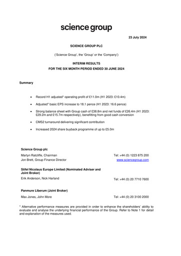 Thumbnail Science Group Half-year Report 2024-h1