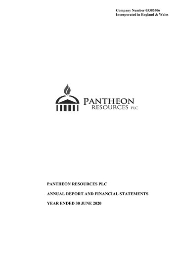 Thumbnail Pantheon Resources Annual Report 2020