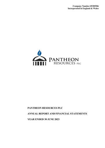 Thumbnail Pantheon Resources Annual Report 2023