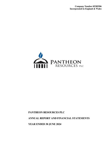 Thumbnail Pantheon Resources Annual Report 2024