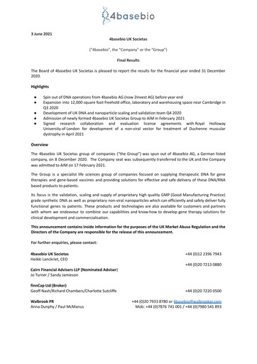 Thumbnail 4basebio Financial Report 2020