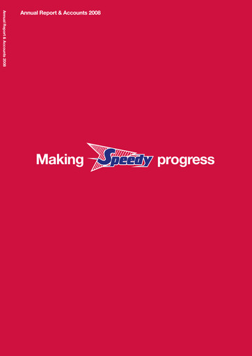 Thumbnail Speedy Hire Annual Report 2008