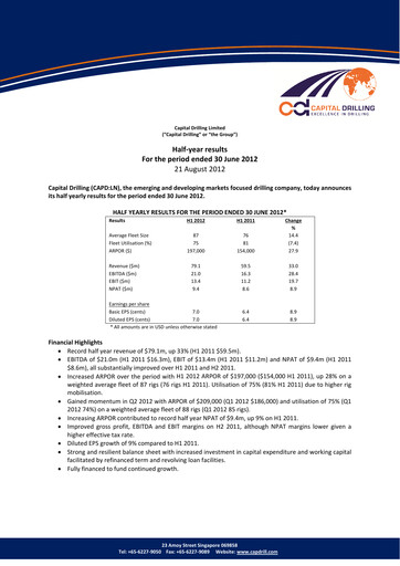 Thumbnail Capital Limited Half-year Report 2012-h1