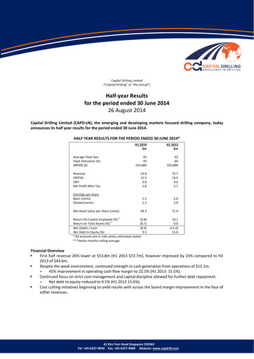 Thumbnail Capital Limited Half-year Report 2014-h1