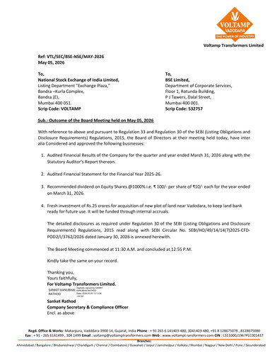 Miniature Voltamp Transformers
 Bilan financier 2025-2026