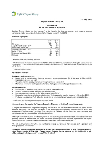 Thumbnail Begbies Traynor Group Financial Report 2016