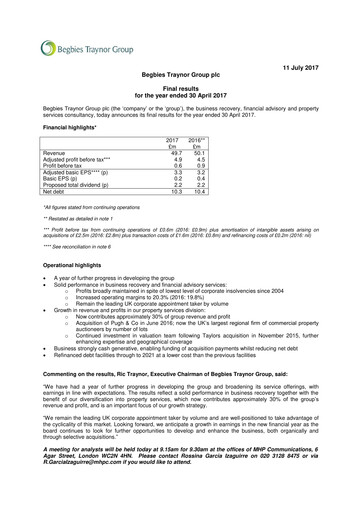 Thumbnail Begbies Traynor Group Financial Report 2017