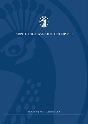 Thumbnail Arbuthnot Banking Group Annual Report 2016