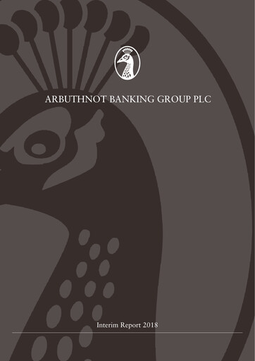 Thumbnail Arbuthnot Banking Group Half-year Report 2018-h1