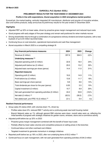 Thumbnail Eurocell Financial Report 2024
