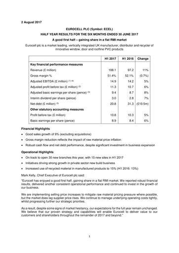 Thumbnail Eurocell Half-year Report 2017-h1