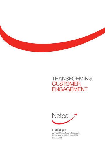 Thumbnail Netcall Annual Report fy2014