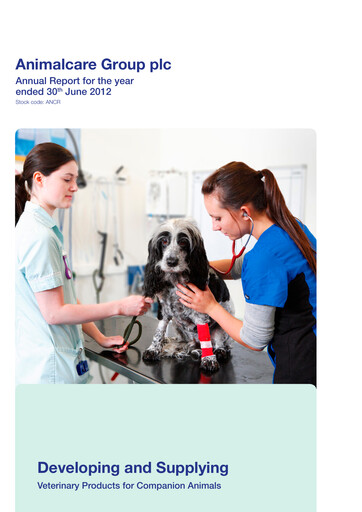 Thumbnail Animalcare Group Annual Report 2012