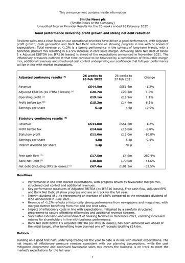 Thumbnail Smiths News Half-year Report 2022-h1