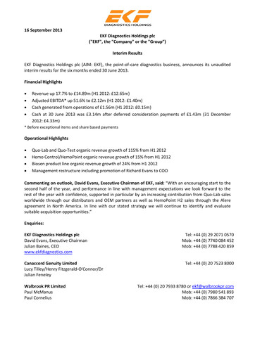 Thumbnail EKF Diagnostics Half-year Report 2013-h1