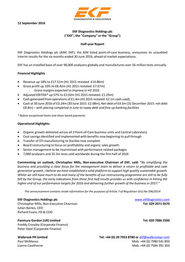 Thumbnail EKF Diagnostics Half-year Report 2016-h1