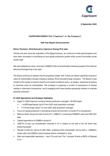 Thumbnail Capricorn Energy Half-year Report 2022-h1