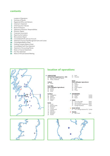 Miniature Carr's Group Rapport annuel 2001