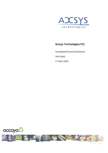 Thumbnail Accsys Technologies Annual Report 2007