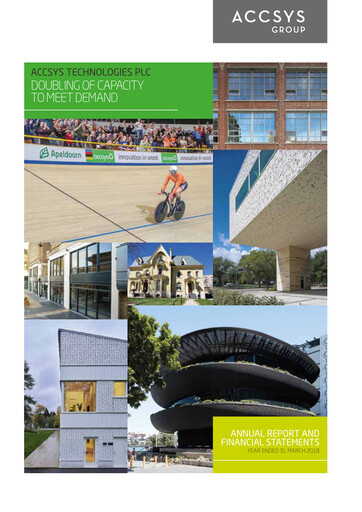 Thumbnail Accsys Technologies Annual Report 2018