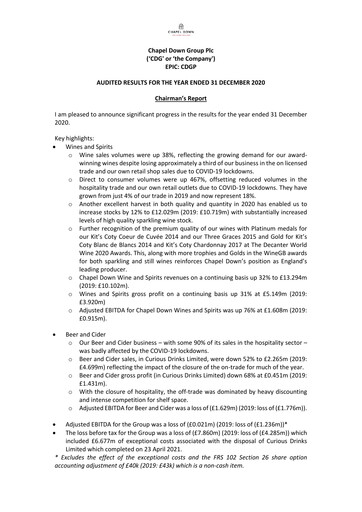 Thumbnail Chapel Down Group Financial Report 2020