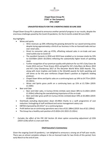 Thumbnail Chapel Down Group Half-year Report 2020-h1