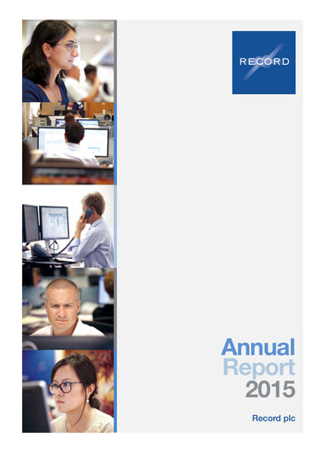 Thumbnail Record Financial Group Annual Report 2015