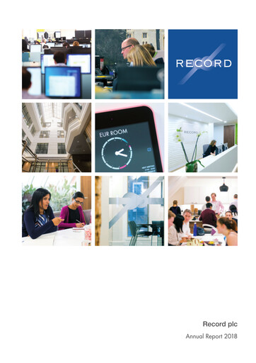 Thumbnail Record Financial Group Annual Report 2018