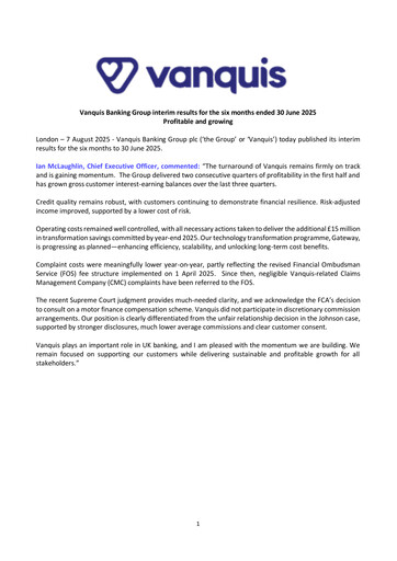 Thumbnail Vanquis Banking Group Half-year Report 2025-h1