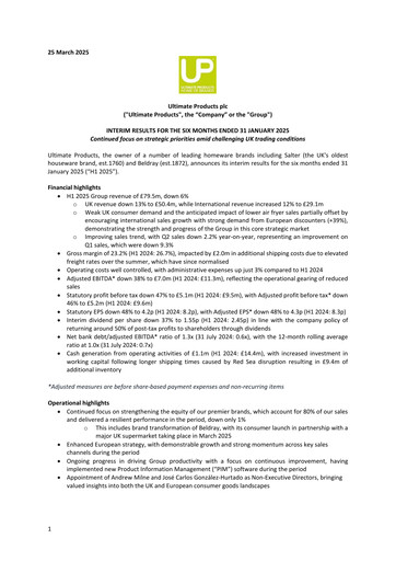 Miniature Ultimate Products Rapport semestriel 2025-h1
