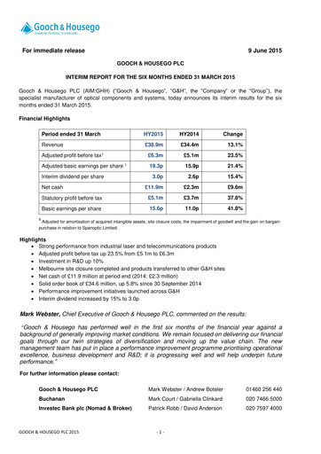 Thumbnail Gooch & Housego Half-year Report 2015-h1