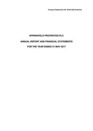 Thumbnail Springfield Properties Annual Report 2017