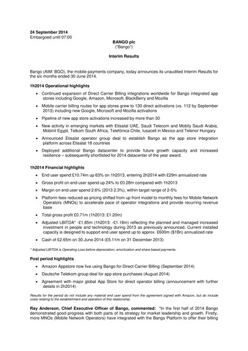 Thumbnail Bango Half-year Report 2014-h1