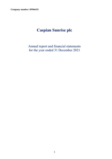 Thumbnail Caspian Sunrise Annual Report 2021