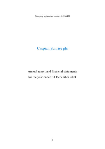 Thumbnail Caspian Sunrise Annual Report 2024