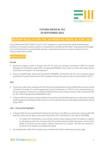 Thumbnail Futura Medical Half-year Report 2021-h1