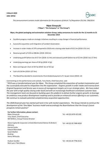 Thumbnail Mpac Group Financial Report 2019