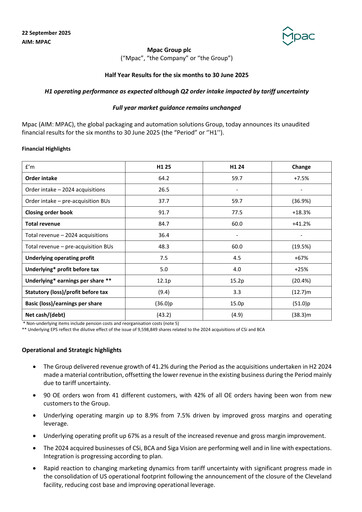 Thumbnail Mpac Group Half-year Report 2025-h1