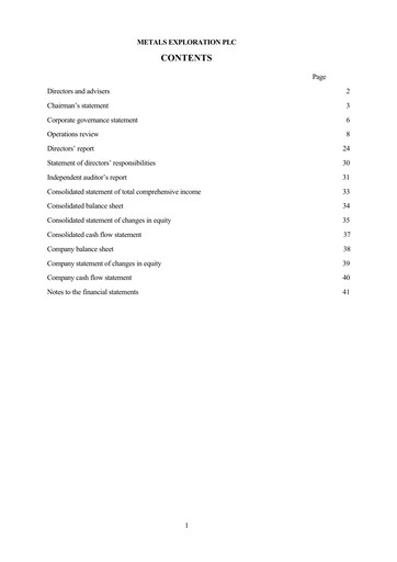 Thumbnail Metals Exploration Annual Report 2012